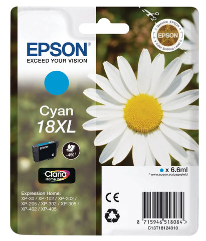 EPSON Tintenpatrone 18XL cyan T181240 XP 30/405 450 Seiten