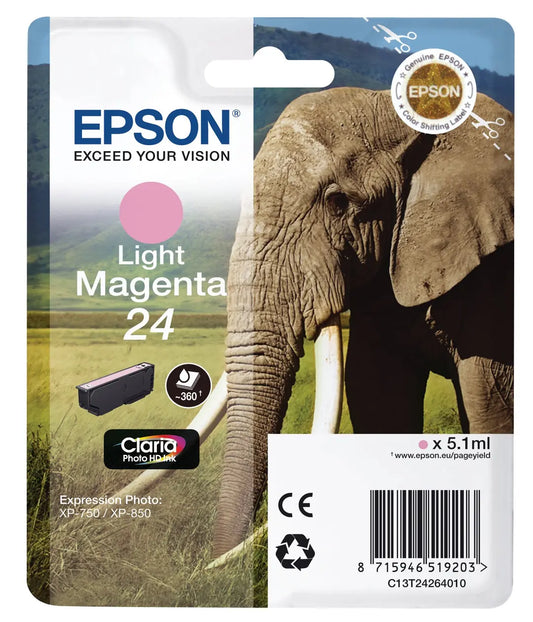 EPSON Tintenpatrone light magenta T242640 XP 750/850 360 Seiten