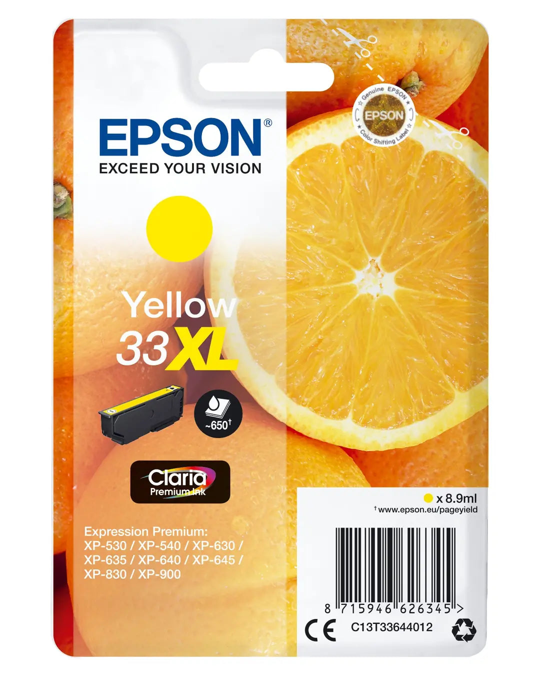 EPSON Tintenpatrone XL yellow T336440 XP-530/630/830 650 Seiten