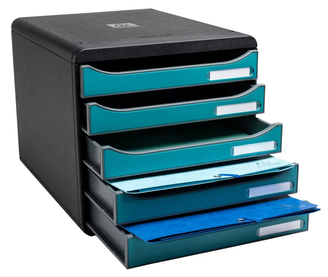 EXACOMPTA Schubladenbox SKANDI A4+ 30934D Big Box, 5 Schubl., blau