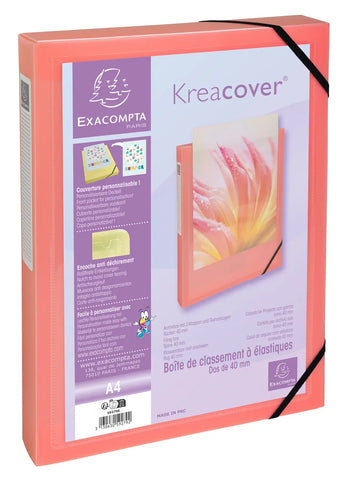 EXACOMPTA Sammelbox Aquarel A4 59279E ass., Gummizug, Creacover 40mm