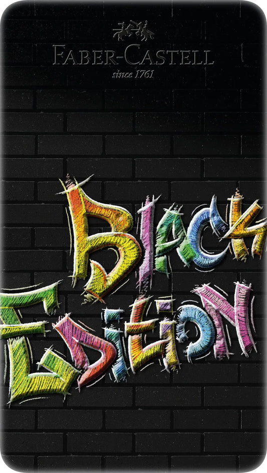 FABER-CASTELL Farbstifte Black Edition 116413 12 Farben, Metalletui