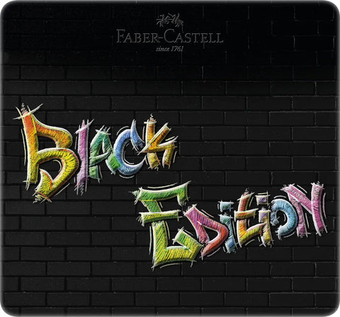 FABER-CASTELL Farbstifte Black Edition 116425 24 Farben, Metalletui