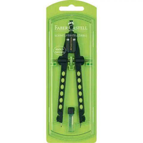 FABER-CASTELL Schnellverstellzirkel Factory 174335 Neonfarben im 3D Design