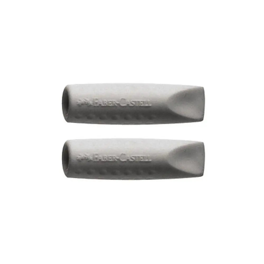 FABER-CASTELL Aufsteckradierer GRIP 2001 187000 grau, 10x10x40mm 2 Stück
