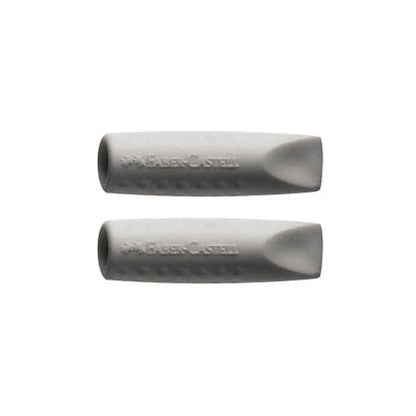 FABER-CASTELL Aufsteckradierer GRIP 2001 187000 grau, 10x10x40mm 2 Stück