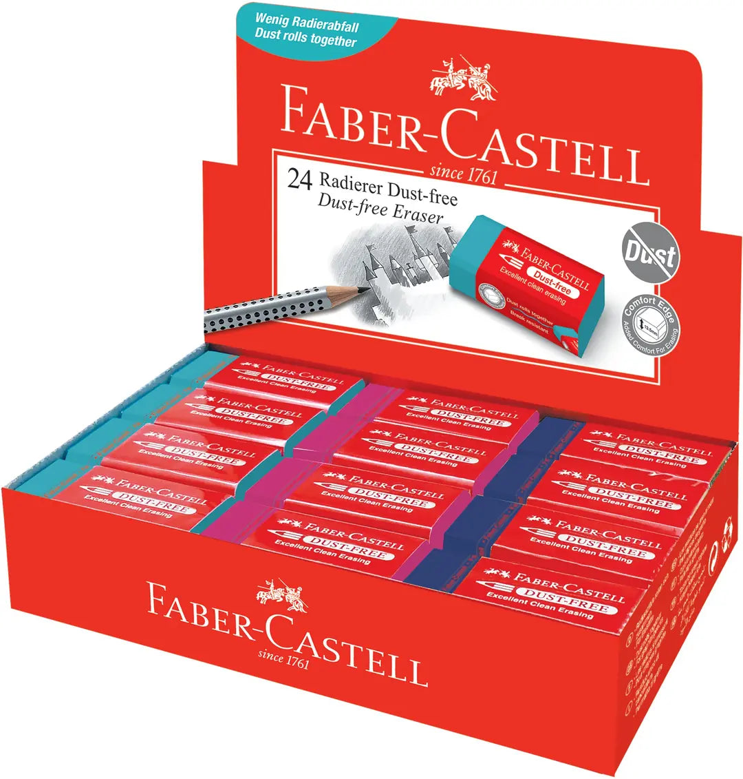 FABER-CASTELL Radierer Trend Dust-Free 187221 3 Farben assortiert