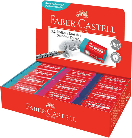 FABER-CASTELL Radierer Trend Dust-Free 187221 3 Farben assortiert