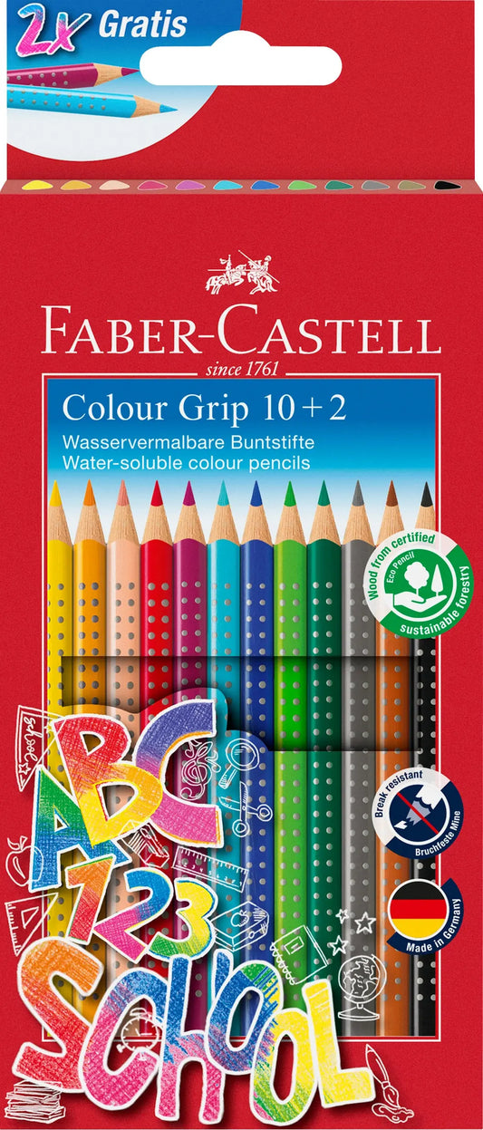 FABER-CASTELL Farbstifte Colour Grip 201585 Back to school Promoetui 10+2