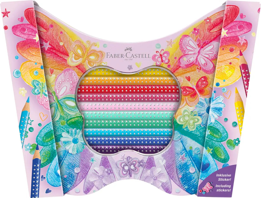 FABER-CASTELL Farbstifte Geschenkset 201971 Sparkle Schmetterling 20 Stk.