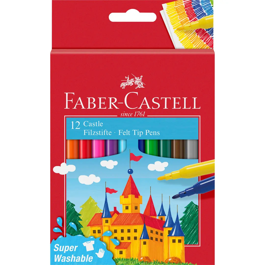 FABER-CASTELL Faserschreiber Castle 554201 12 Farben