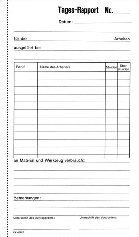 FAVORIT Tages-Rapport D 11,3x19cm 29970K weiss/weiss 50x2 Blatt