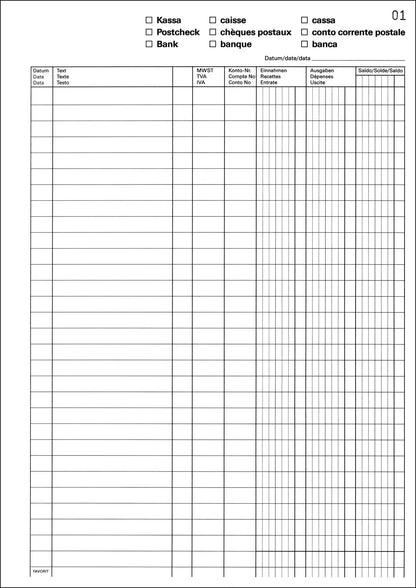 FAVORIT Kassabuch MwSt A4 354OK 50x2 Blatt