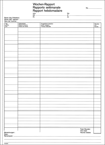 FAVORIT Wochen-Rapport D/F/I A4 400 weiss 100 Blatt