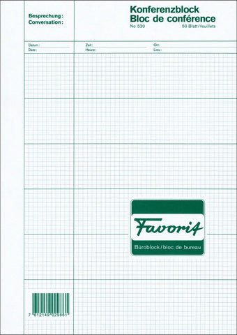 FAVORIT Konferenzblock A4 530 kariert 50 Blatt