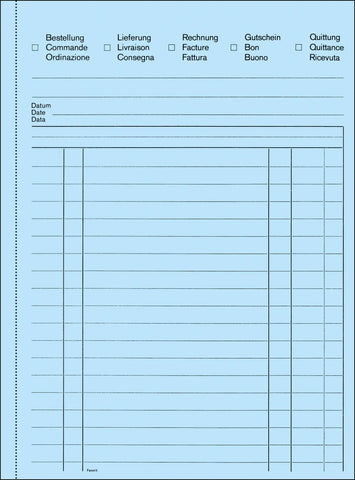FAVORIT Mehrzweckbuch D/F/I A5 8113OK blau/weiss 50x2 Blatt