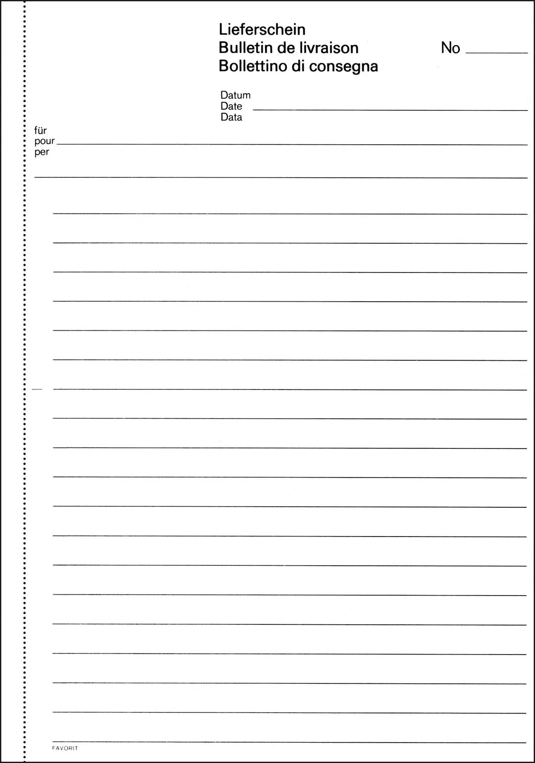 FAVORIT Lieferscheine D/FI A5 8331OK weiss 84 Blatt