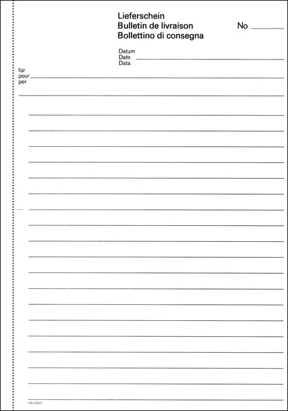 FAVORIT Lieferscheine D/FI A5 8331OK weiss 84 Blatt