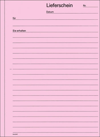 FAVORIT Lieferscheine D A5 9033 RG rot/gelb/weiss 50x3 Blatt