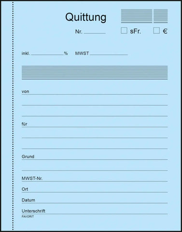 FAVORIT Formularbuch Quittungen A6 9098 OK Durchschreibepapier 50x3 Blatt
