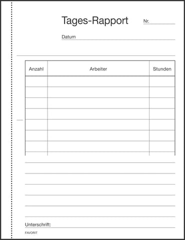 FAVORIT Tages-Rapport D A6 9197 W weiss/weiss 100x2 Blatt