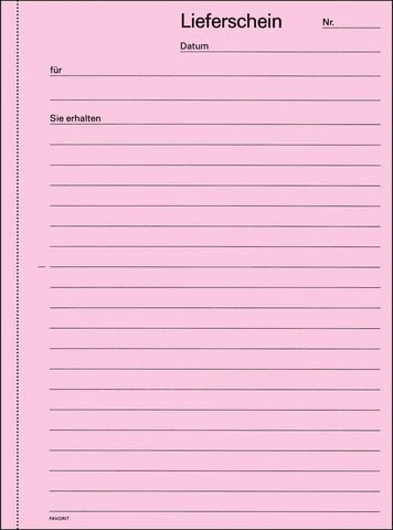 FAVORIT Formularbuch Lieferscheine A5 9231 OK Durchschreibepapier 50x2 Blatt