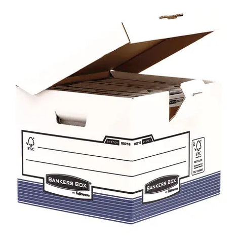 FELLOWES BankersBox Klappdeckel Cube 0021601 weiss/blau 35x28x35cm