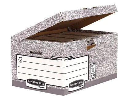 FELLOWES BankersBox Klappdeckel Maxi 1181501 grau/weiss 31x39x56cm