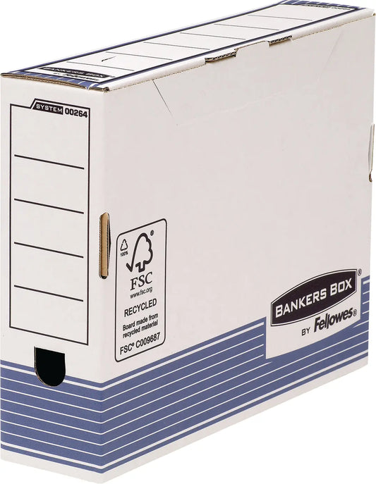 FELLOWES BankersBox Archivschachtel 26401 weiss/blau 26.5x8x32.7cm