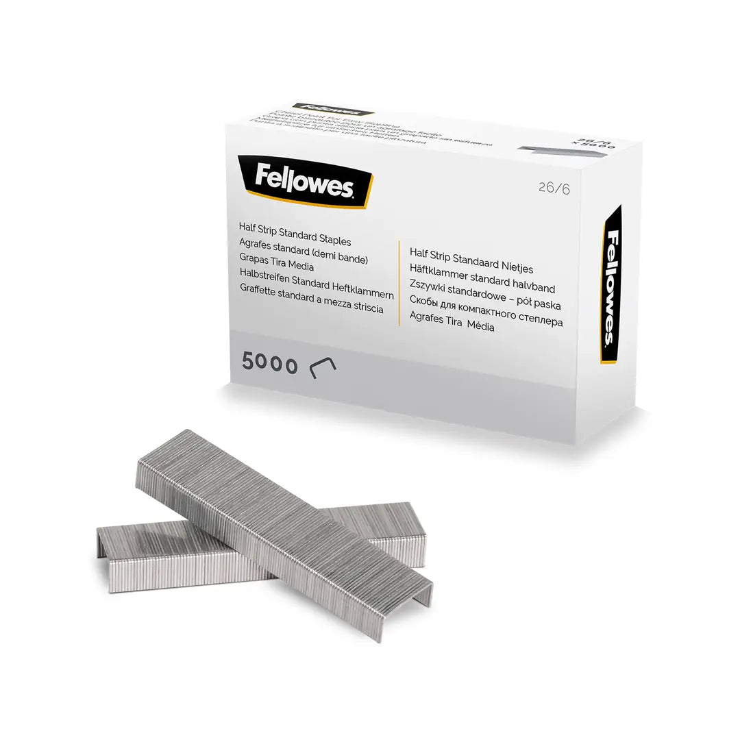 FELLOWES Heftklammern 26/6 mm 5117601 Halbstreifen 5000 STK