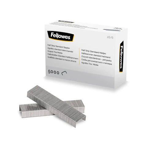 FELLOWES Heftklammern 26/6 mm 5117601 Halbstreifen 5000 STK
