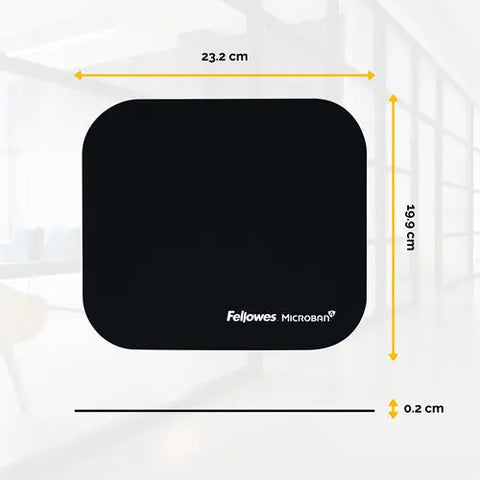FELLOWES Mausmatte 5933907 antibakteriell schwarz