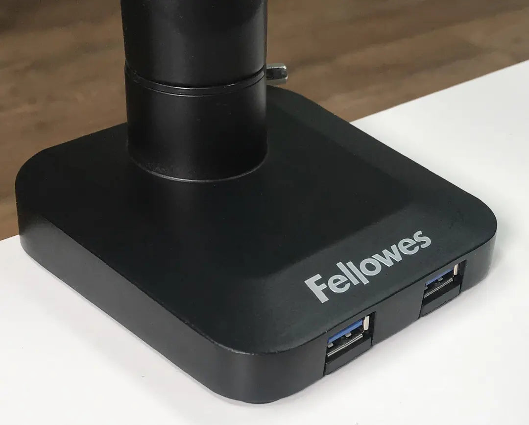 FELLOWES Monitorhalter Platinum Series 8042501 doppel, schwarz, 2xUSB
