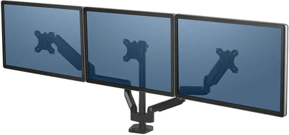 FELLOWES Monitorhalter Platinum Series 8042601 dreifach, schwarz, 2xUSB