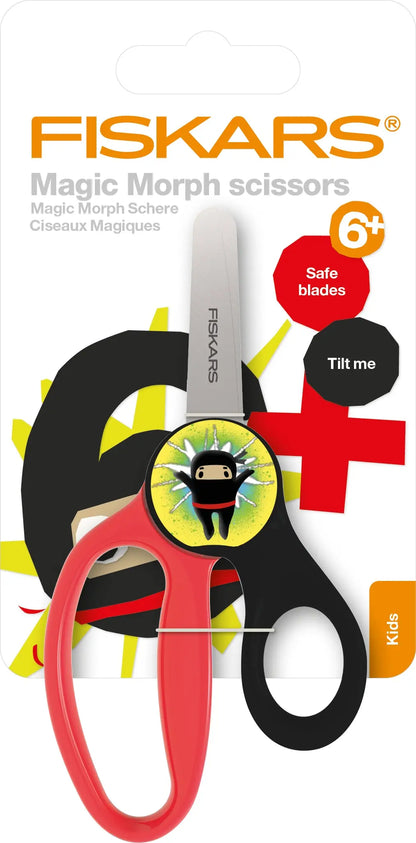 FISKARS Kinderschere Ninja 13cm 1064075 rot/schwarz, Rechtshänder