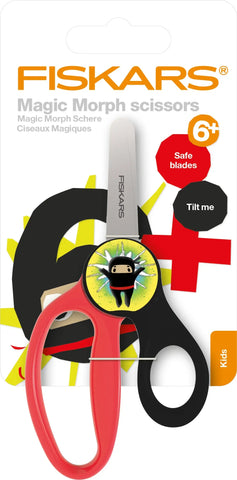 FISKARS Kinderschere Ninja 13cm 1064075 rot/schwarz, Rechtshänder