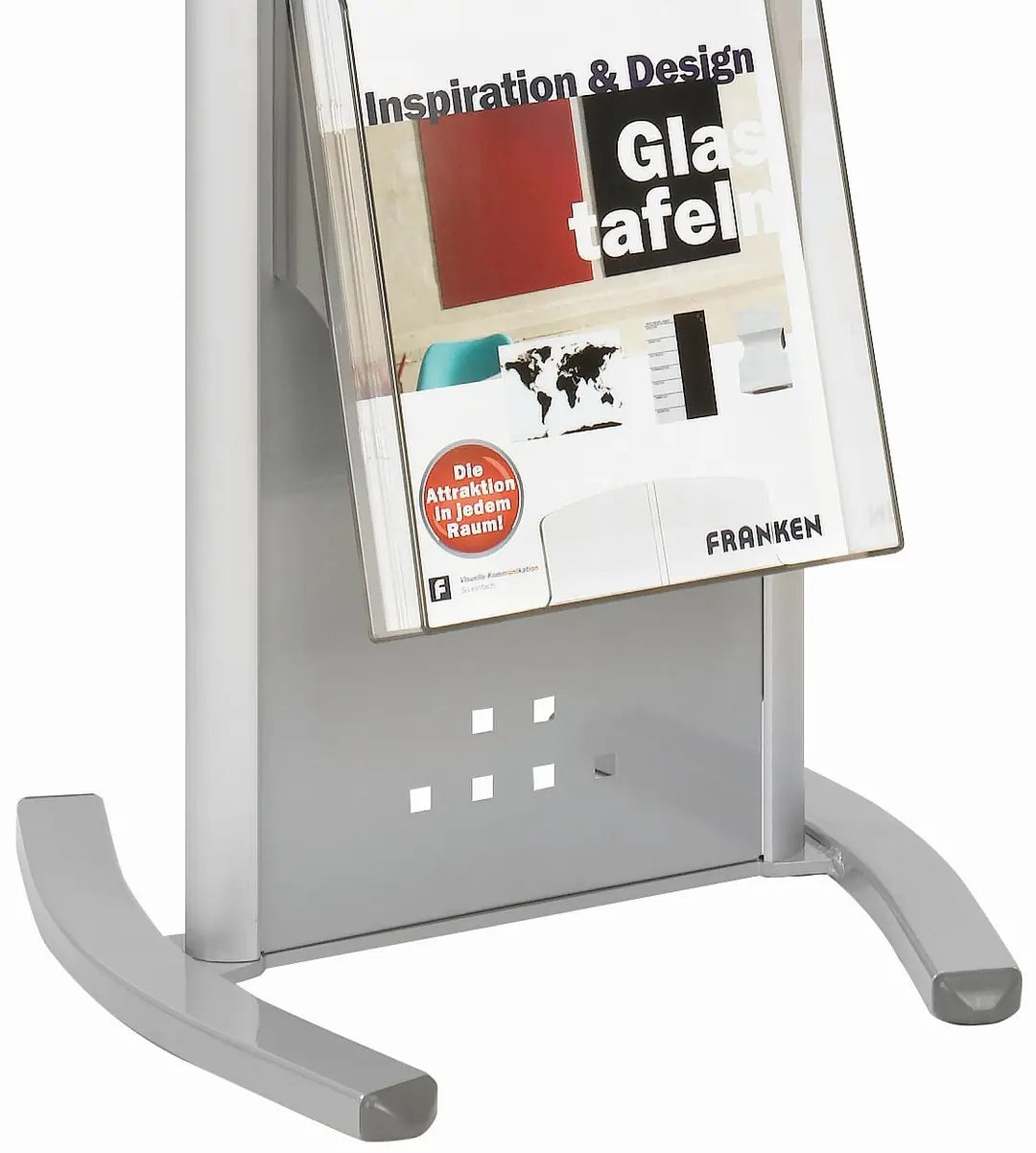 FRANKEN Prospektständer PSN804 4 Fächer, silber