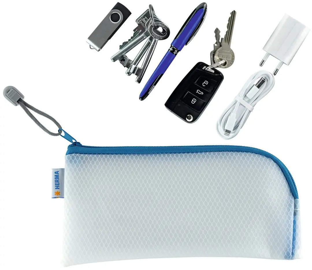 HERMA Reissverschlusstasche A6 20003 blau, 23x11cm