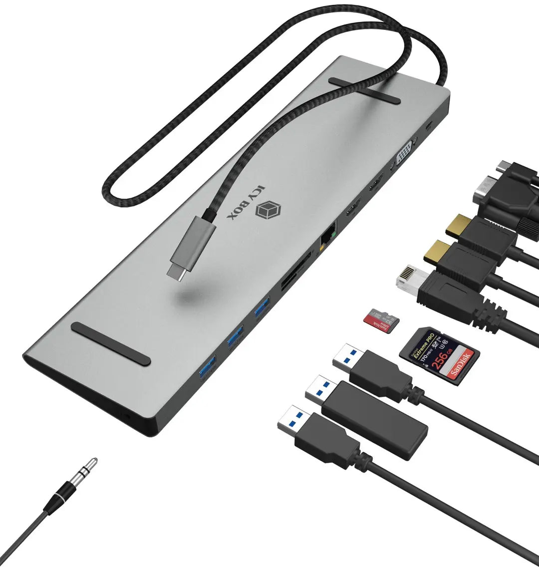 ICY BOX USB Type-C Dockingstation IB-DK2106a-CPD 2xHDMI,VGA,3x USB-A,PD