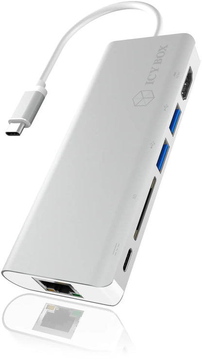 ICY BOX USB Type-C Notebook IB-DK4034-CP Dockingstation silver/white