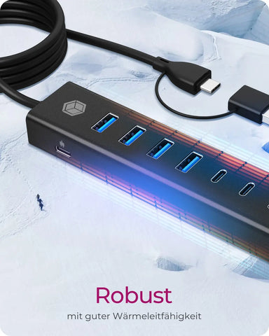 ICY BOX 7-Port USB 3.2 Gen 1 Hub IB-HUB1737-C3 3x USB-C & 4x USB-A