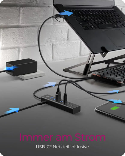 ICY BOX 7-Port USB 3.2 Gen 1 Hub IB-HUB1737-C3 3x USB-C & 4x USB-A