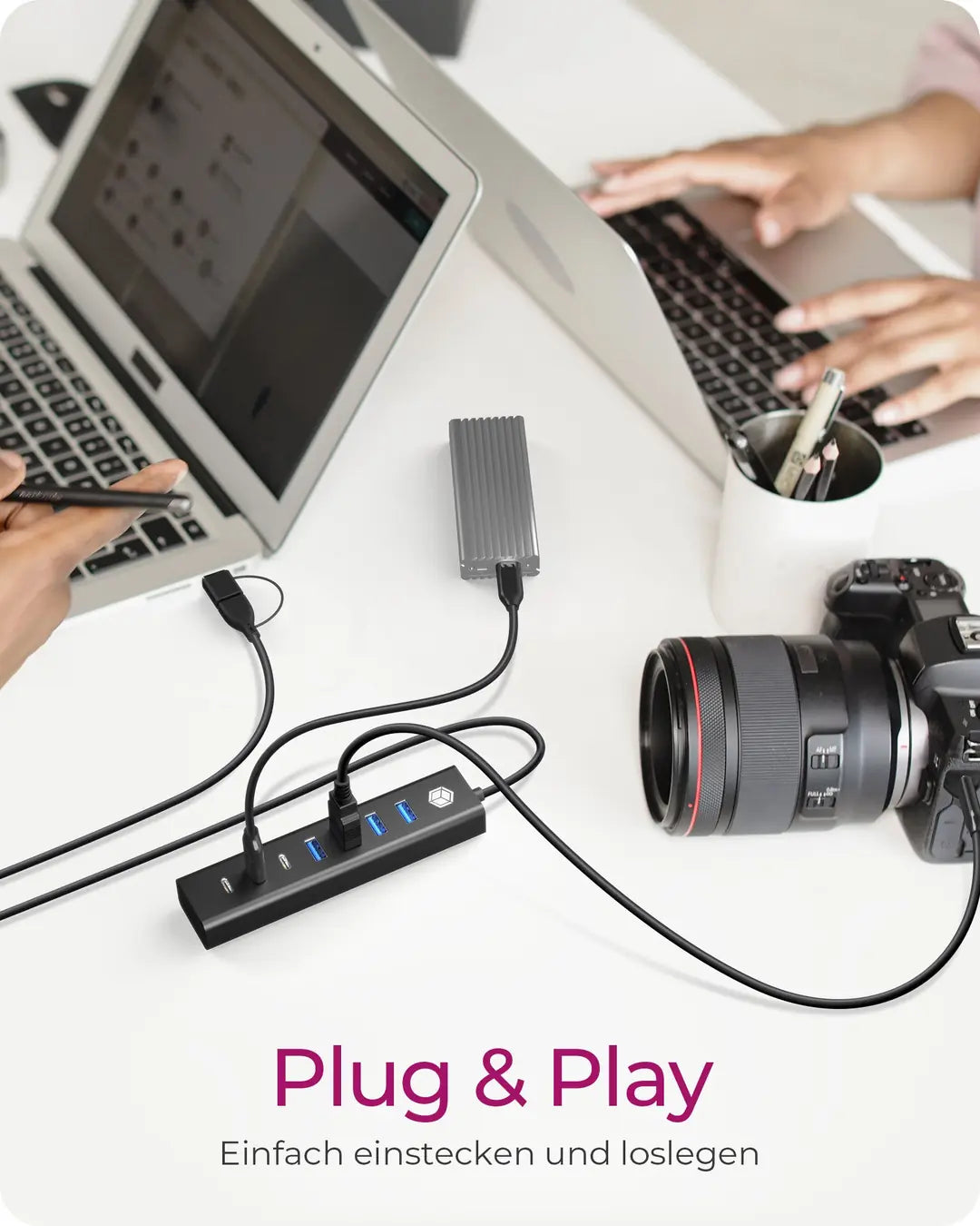 ICY BOX 7-Port USB 3.2 Gen 1 Hub IB-HUB1737-C3 3x USB-C & 4x USB-A