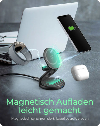 ICY BOX 3in1 Wireless Charging Stand IB-SH101-CH up to 15W, USB-C