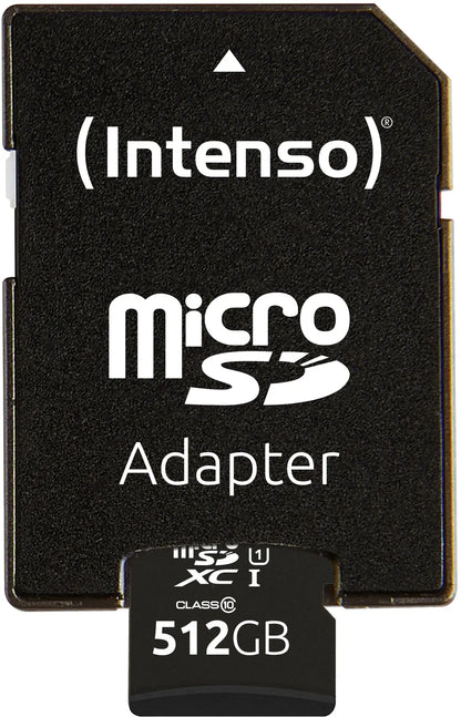 INTENSO Micro SD Secure Digital Cards 3423493 SD Adapter 512GB