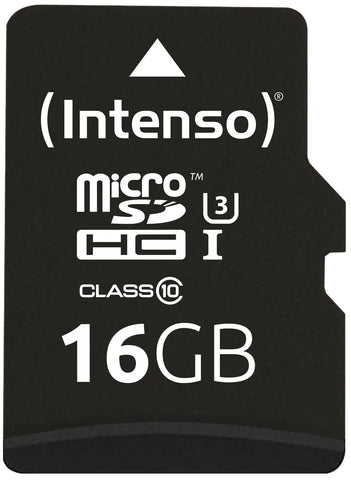 INTENSO Micro SDHC Card PRO 16GB 3433470 with adapter, UHS-I