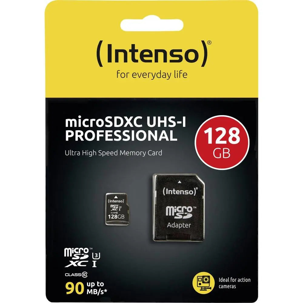 INTENSO Micro SDXC Card PRO 128GB 3433491 with adapter, UHS-I