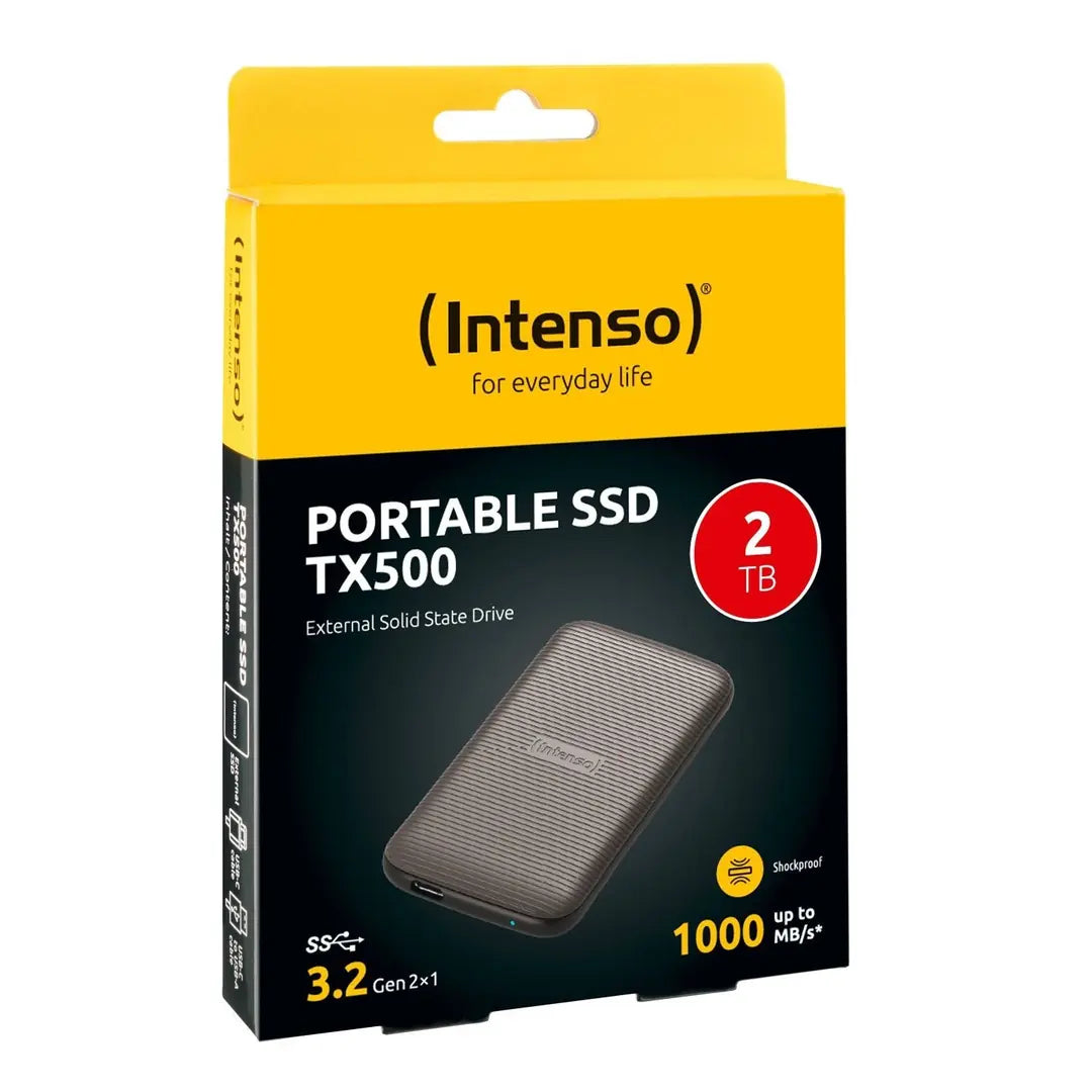INTENSO External SSD TX500 2TB 3827470 USB 3.2 + Cable 1.8 inch