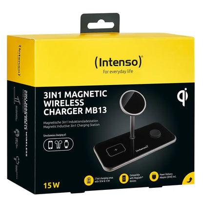 INTENSO Magnetic Wl Charg. Stand MB13 7410810 MagSafe comp., 3 in 1 black