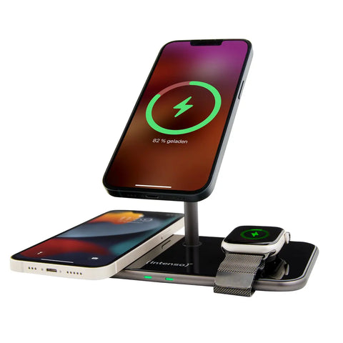INTENSO Magnetic Wl Charg. Stand MB13 7410810 MagSafe comp., 3 in 1 black